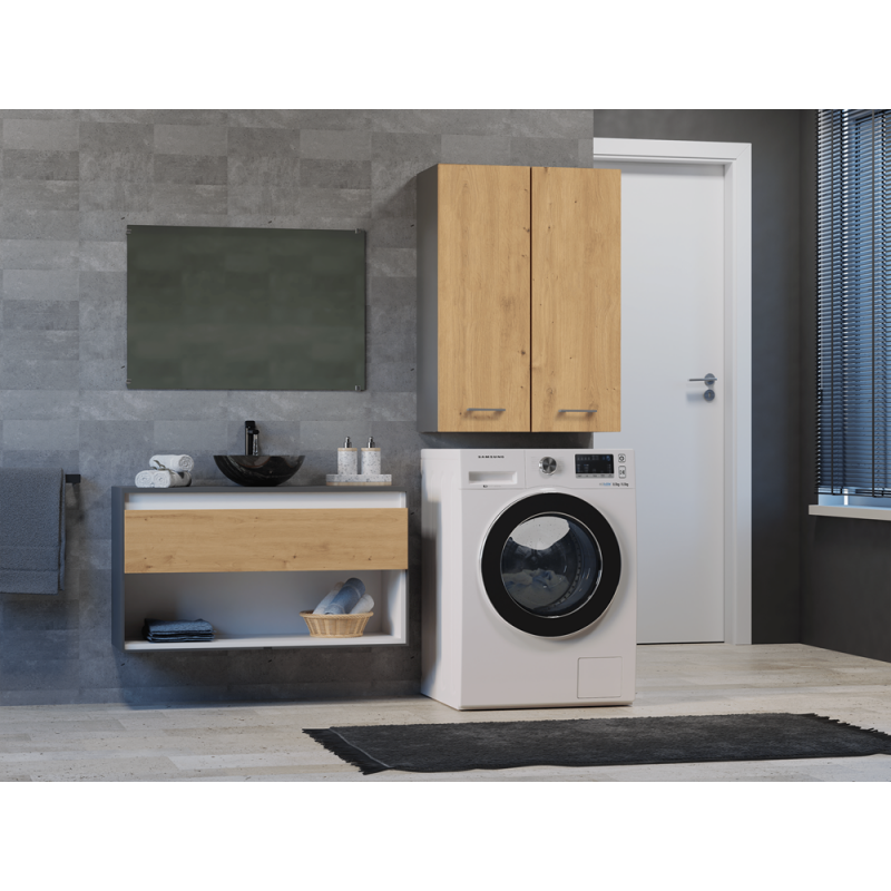 SZAFKA NAD PRALKE POLA MINI DD ANTRACYT - DĄB ARTISAN