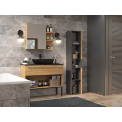 SZAFKA ŁAZIENKOWA REGAŁ SŁUPEK NEL I ANTRACYT DĄB ARTISAN SZAFKA ŁAZIENKOWA REGAŁ SŁUPEK NEL I ANTRACYT DĄB ARTISAN