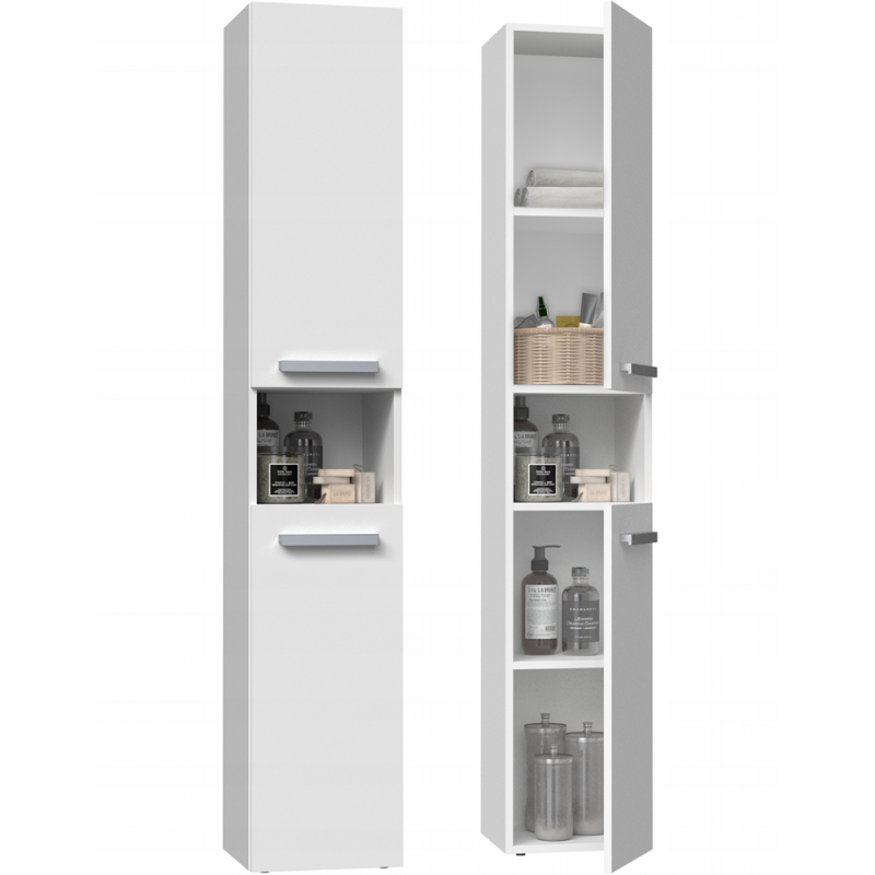 SZAFKA ŁAZIENKOWA REGAŁ SŁUPEK NEL I BIAŁY MAT