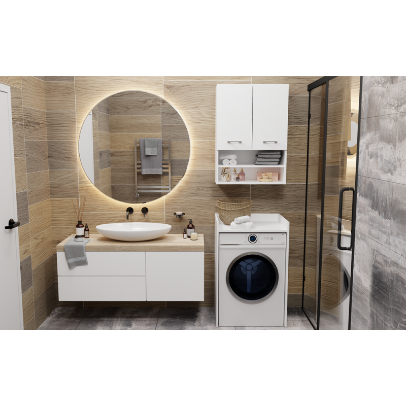 SZAFKA ŁAZIENKOWA NA PRALKE POLA NP -  BIEL