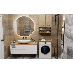 SZAFKA ŁAZIENKOWA NA PRALKE POLA NP -  DĄB ARTISAN