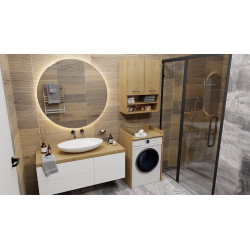 SZAFKA ŁAZIENKOWA NA PRALKE POLA NP -  DĄB ARTISAN