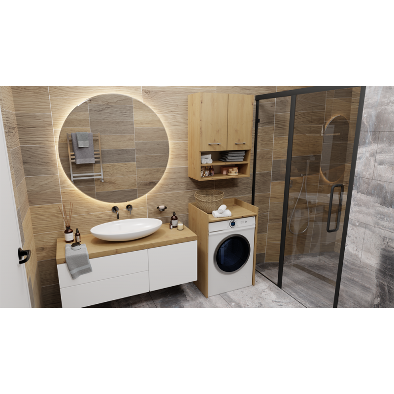 SZAFKA ŁAZIENKOWA NA PRALKE POLA NP -  DĄB ARTISAN