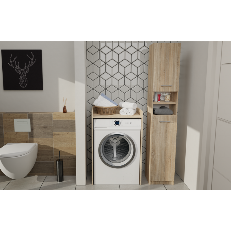 SZAFKA ŁAZIENKOWA NA PRALKE POLA NP -  DĄB SONOMA