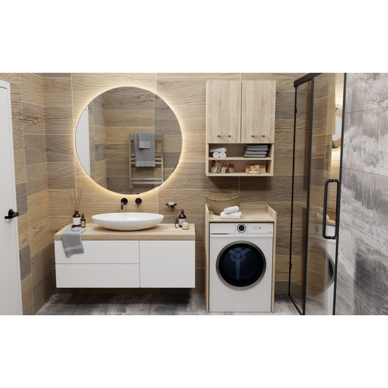 SZAFKA ŁAZIENKOWA NA PRALKE POLA NP -  DĄB SONOMA