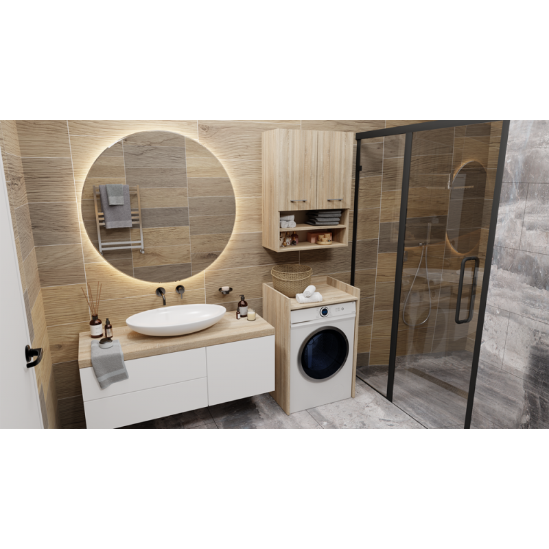 SZAFKA ŁAZIENKOWA NA PRALKE POLA NP -  DĄB SONOMA