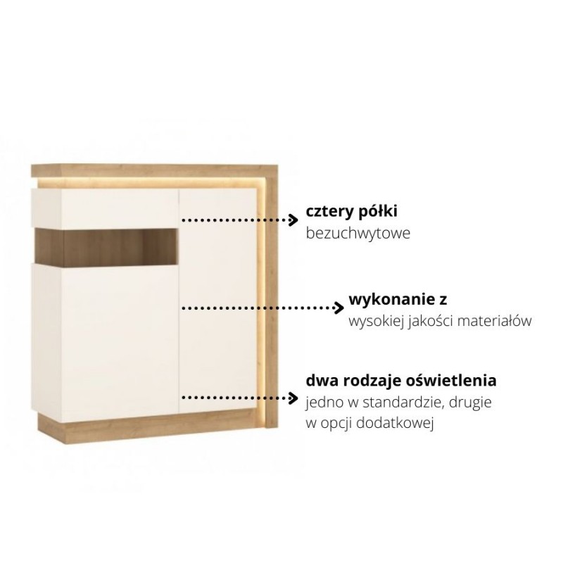 Witryna Lyon jasny Typ LYOV04L 2D Meble Wójcik Kolekcja Lyon