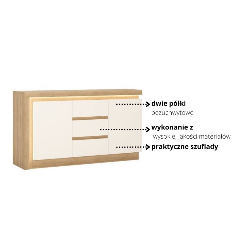 Komoda Lyon jasny Typ LYOK01 2D - 3S