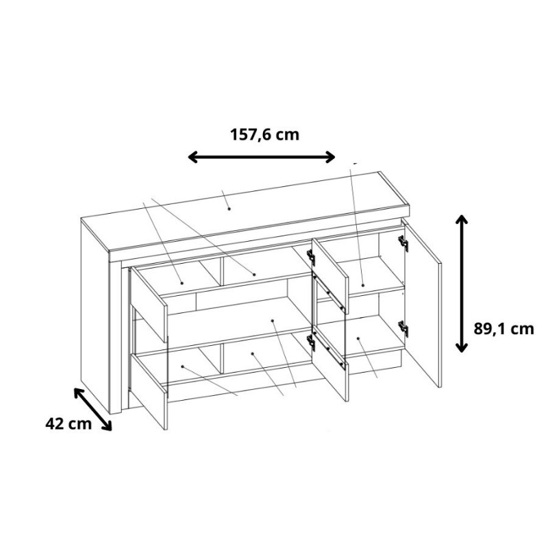 Komoda Lyon jasny LYOK02 3D