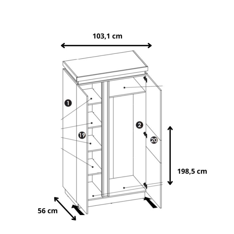 Szafa Lyon jasny LYOS01 2D