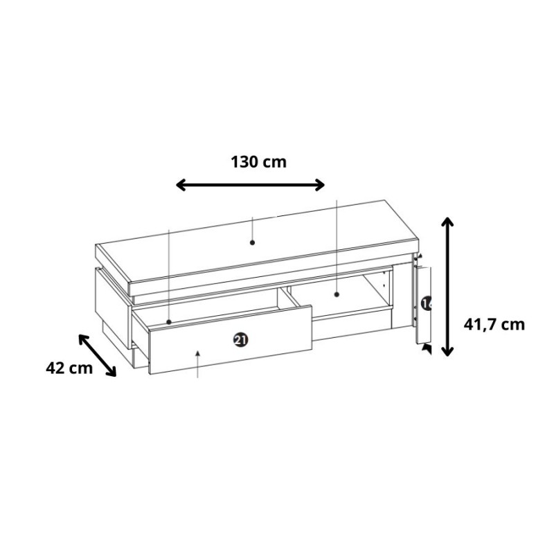 Szafka RTV Lyon jasny LYOF02 1S