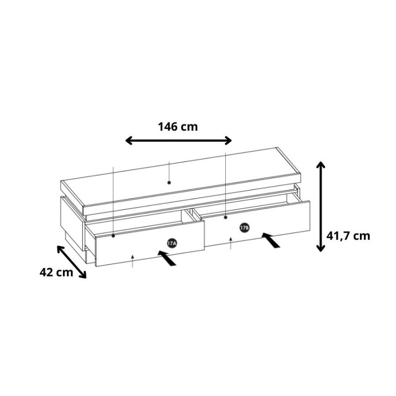 Szafka RTV Lyon jasny LYOF01 2S