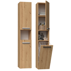 SZAFKA ŁAZIENKOWA REGAŁ SŁUPEK KOSZ NEL III DĄB ARTISAN