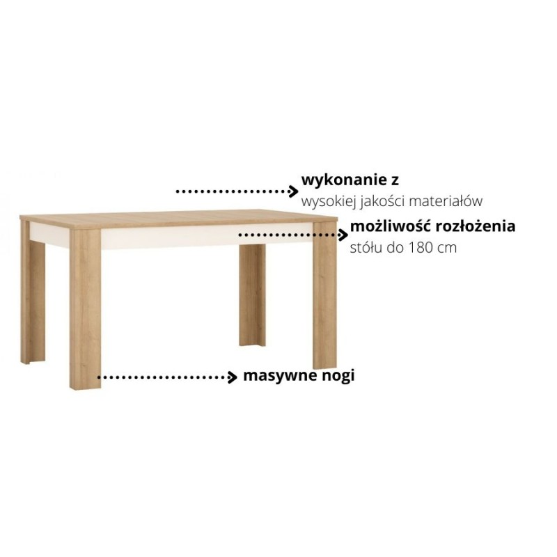 St&oacute;ł rozkładany Lyon jasny LYOT03 Meble W&oacute;jcik