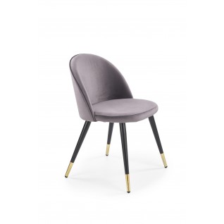 K315 krzesło nogi - czarny / złoty, tapicerka - c. popiel (1p