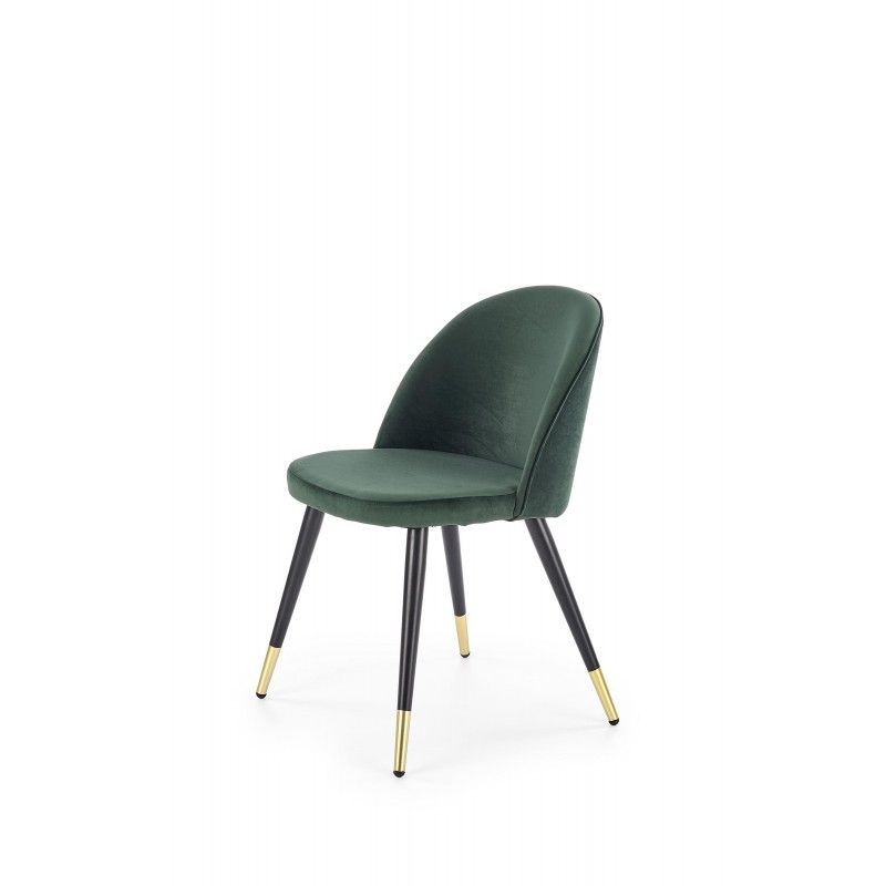K315 krzesło nogi - czarny / złoty, tapicerka - c. zielony (1p