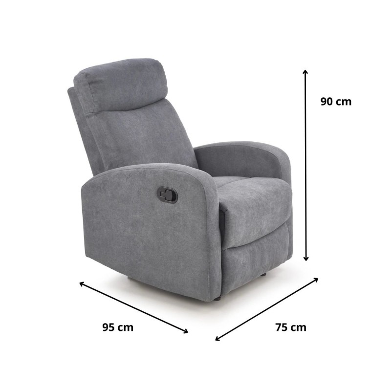 Rozkładany fotel tapicerowany Meadow szary