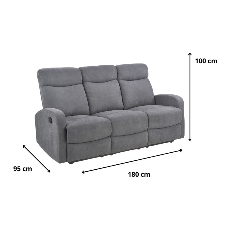 Sofa Rozkładana OSLO 3S Popiel HALMAR domowanie.pl