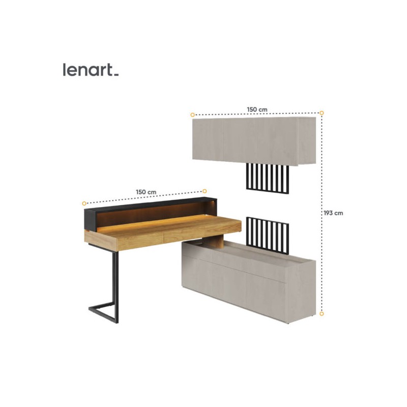 Nowoczesny zestaw do pokoju młodzieżowego Teen Flex SET-03