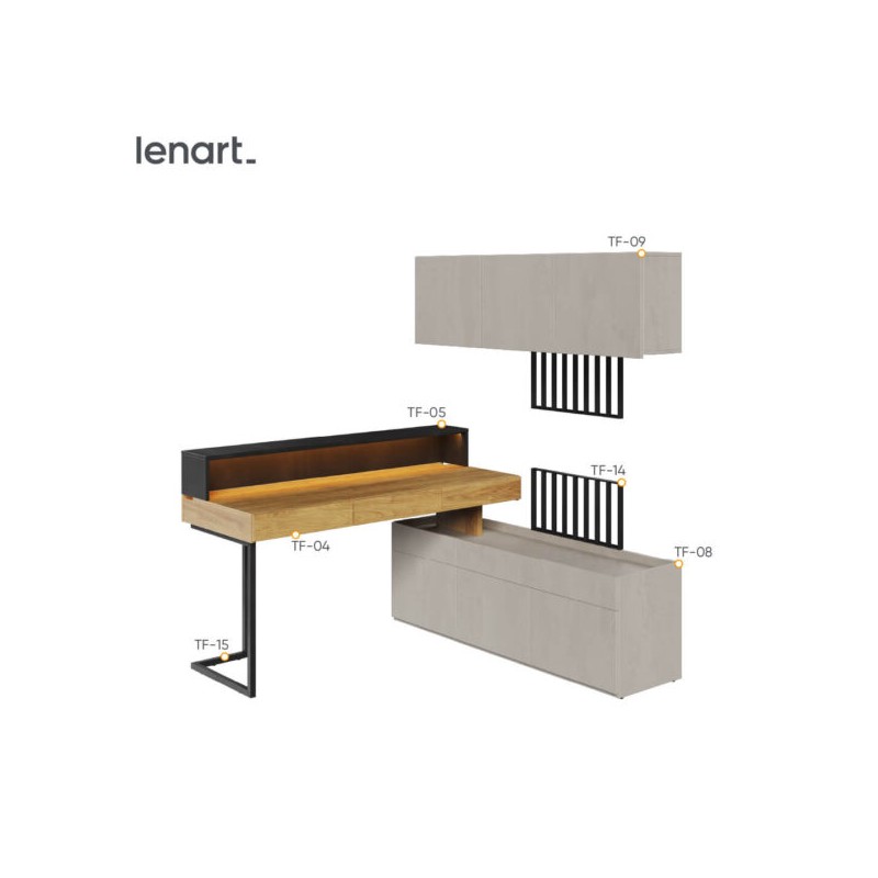 Nowoczesny zestaw do pokoju młodzieżowego Teen Flex SET-03