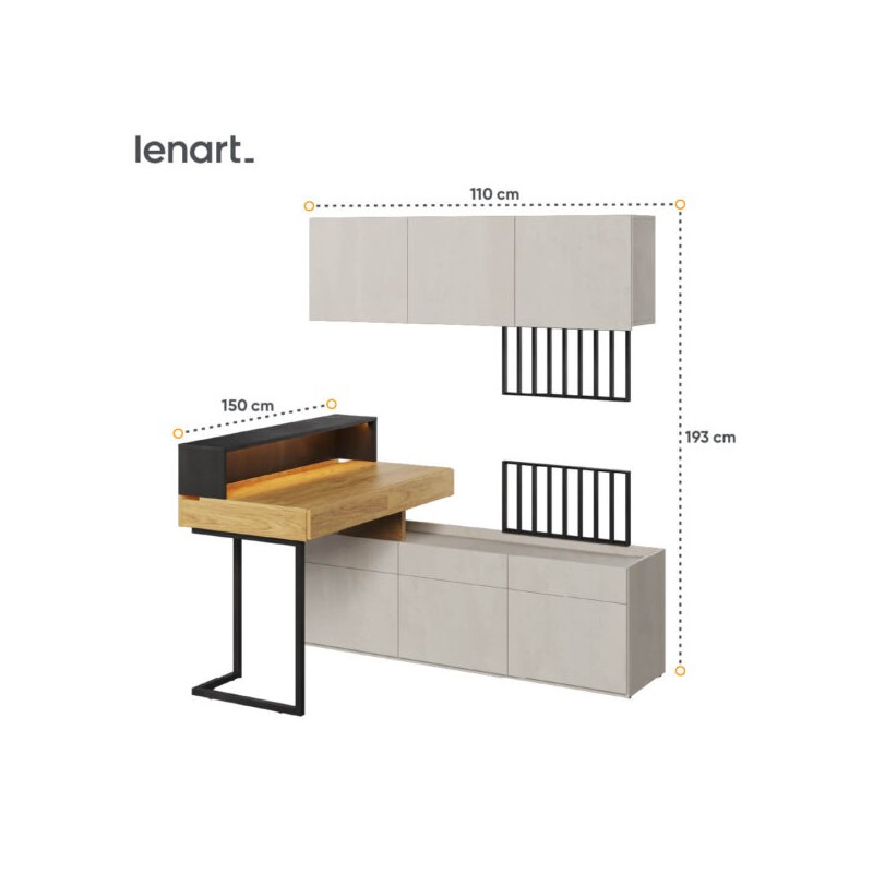 Nowoczesny zestaw do pokoju młodzieżowego Teen Flex SET-07