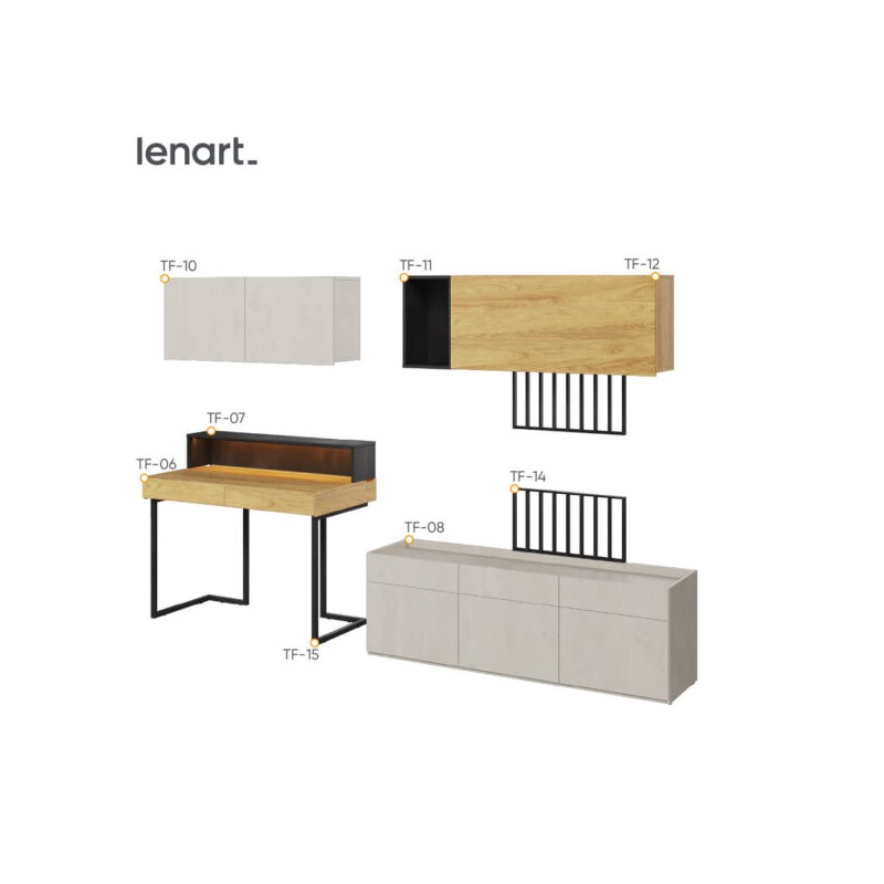 Nowoczesny zestaw do pokoju młodzieżowego Teen Flex SET-09B