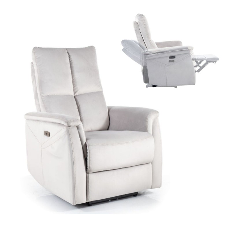 FOTEL ROZKŁADANY NEPTUN VELVET JASNY SZARY BLUVEL 03