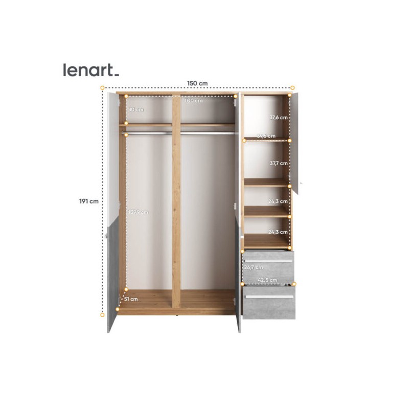 Szafa Plano PN-01 Lenart Meble Kolekcja Plano