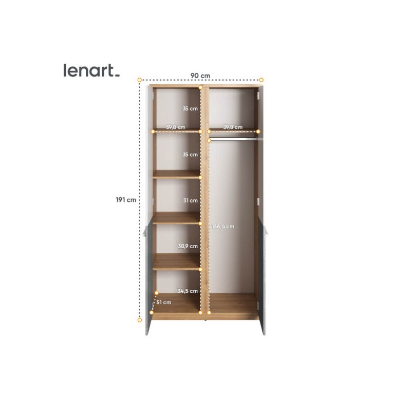 Szafa Plano PN-02 Lenart Meble Kolekcja Plano
