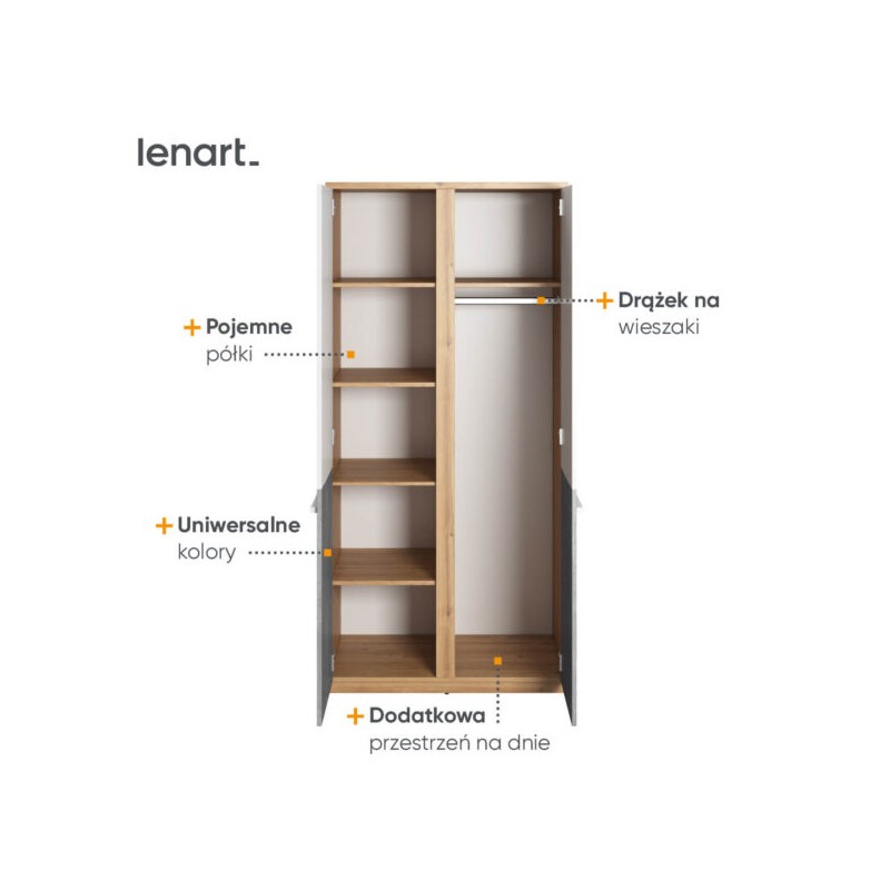 Szafa Plano PN-02 Lenart Meble Kolekcja Plano