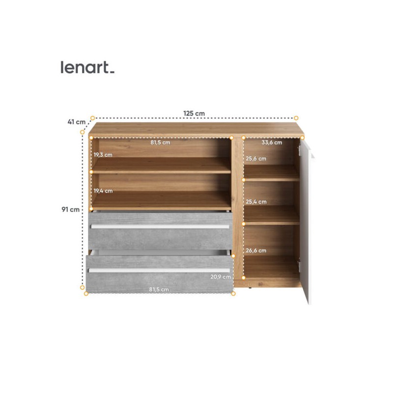 Komoda Plano PN-05 Lenart Meble Kolekcja Plano