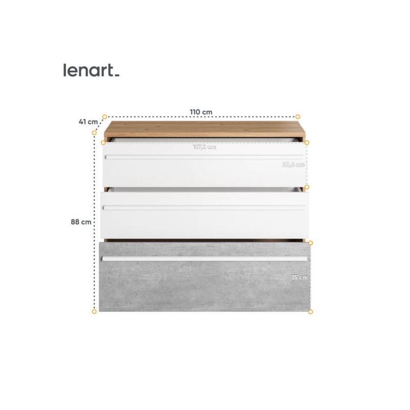 Komoda Plano PN-07 Lenart Meble Kolekcja Plano