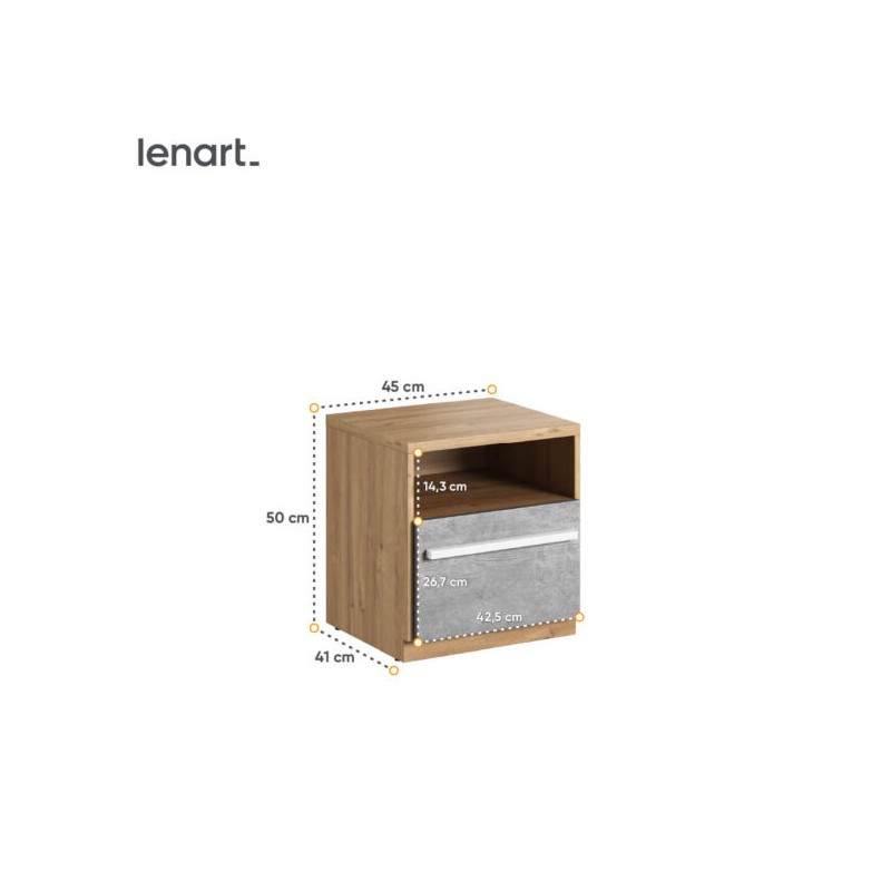Szafka nocna Plano PN-09 Lenart Meble Kolekcja Plano