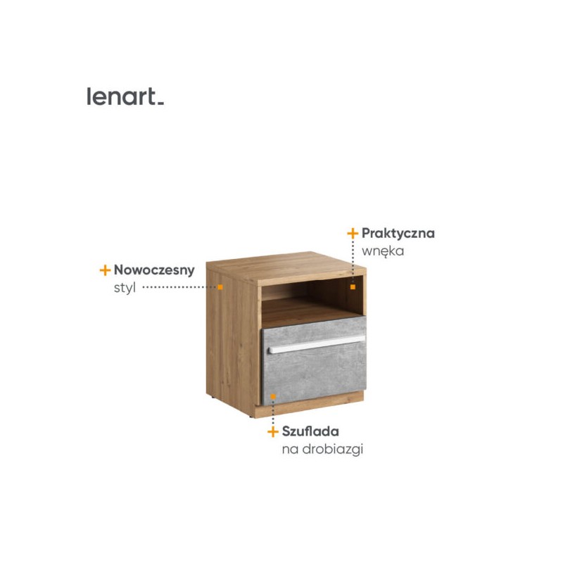 Szafka nocna Plano PN-09 Lenart Meble Kolekcja Plano