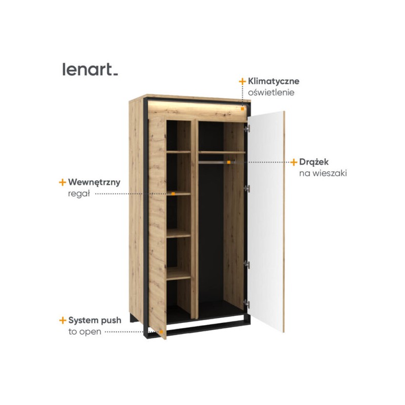 Szafa z oświetleniem Quant QA-01 Lenart Kolekcja Quant
