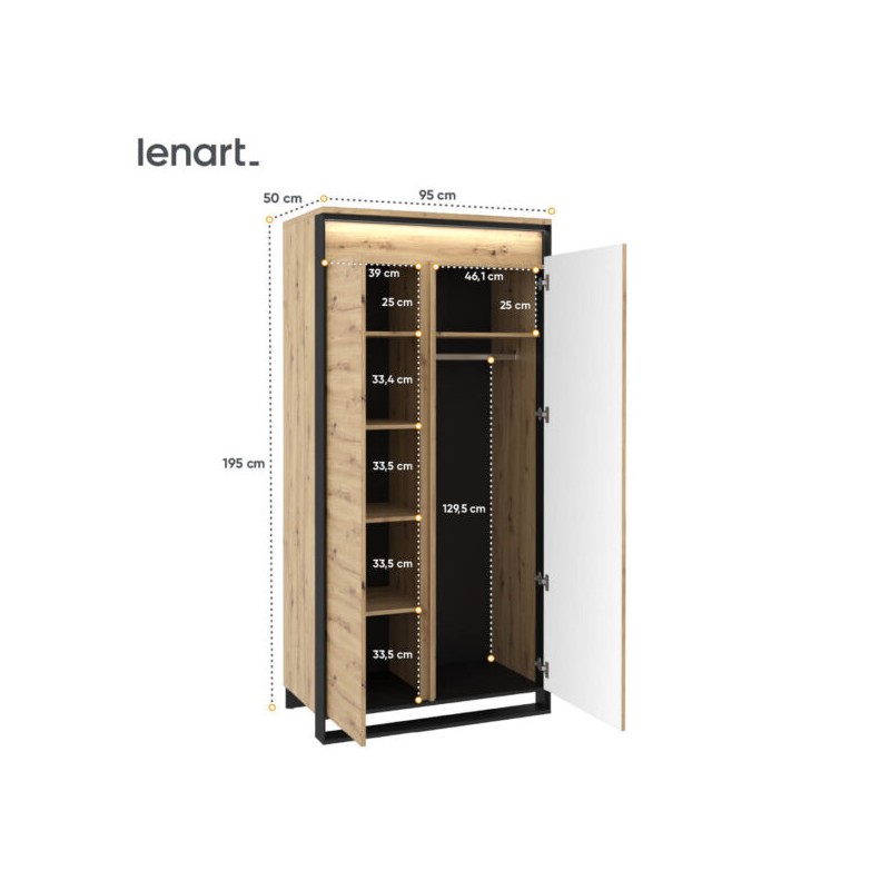 Szafa z oświetleniem Quant QA-01 Lenart Kolekcja Quant