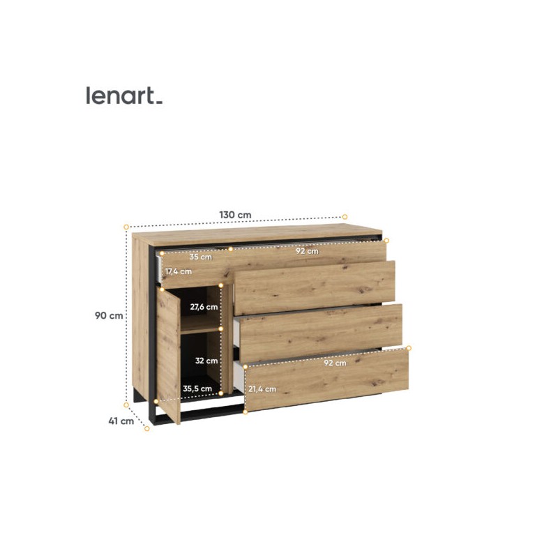 Komoda z oświetleniem Quant QA-08 Lenart Kolekcja Quant