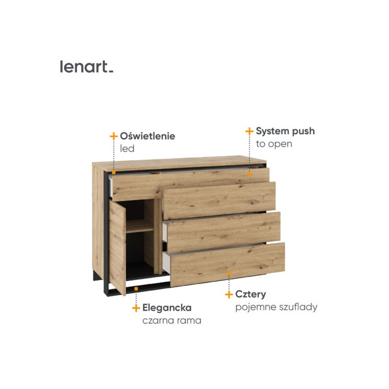 Komoda z oświetleniem Quant QA-08 Lenart Kolekcja Quant