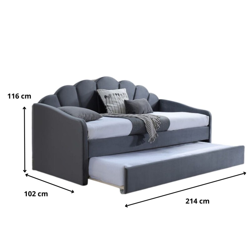 ŁÓŻKO BELLA VELVET 90X200 SZARY BLUVEL 14