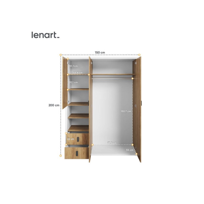 Szafa trzydrzwiowa Simi MS-01 Lenart Meble