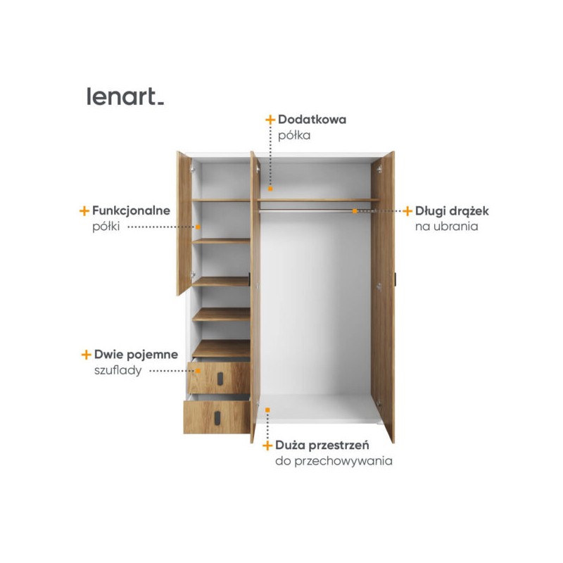 Szafa trzydrzwiowa Simi MS-01 Lenart Meble