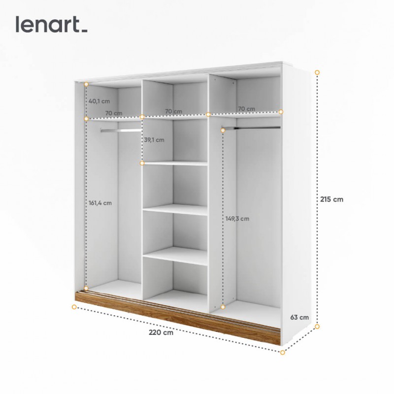 Szafa przesuwna z lustrem Dentro DT-01 Lenart Kolekcja Dentro