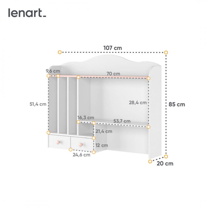 Nadstawka do biurka Luna LN-04 Lenart Kolekcja Luna