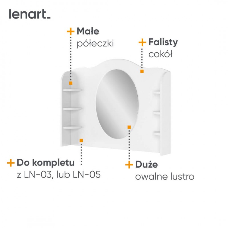 Nadstawka z lustrem Luna LN-06 Lenart Kolekcja Luna