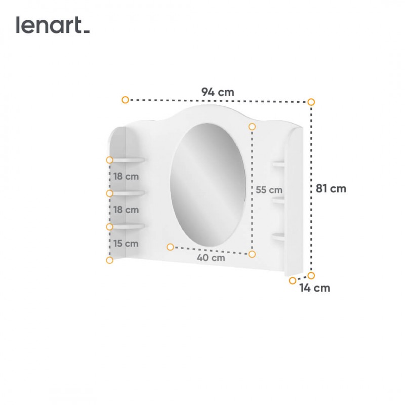 Nadstawka z lustrem Luna LN-06 Lenart Kolekcja Luna