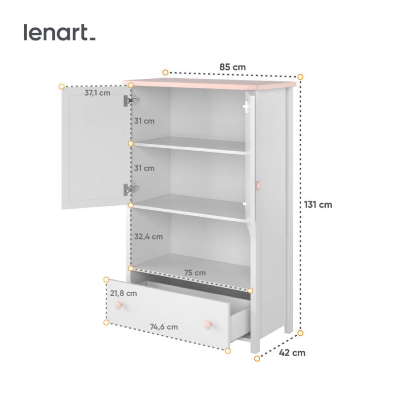 Szafka z regałem Luna LN-11 Lenart Kolekcja Luna