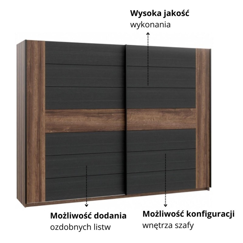 Szafa przesuwna Bellevue Typ BLQS128E1 Meble Forte Kolekcja