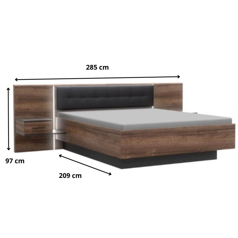 Łóżko + szafki nocne Bellevue Typ BLQL161B Meble Forte Kolekcja