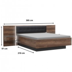 Łóżko + szafki nocne Bellevue Typ BLQL181B Meble Forte Kolekcja