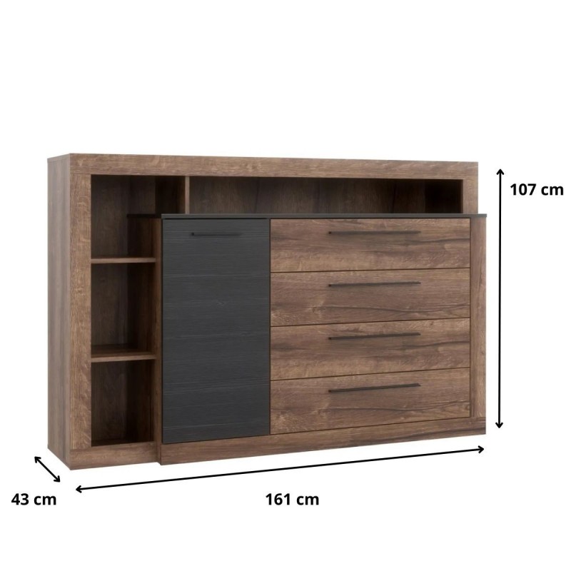 Komoda Lewa Bellevue Typ BLQK351L Meble Forte Kolekcja Bellevue